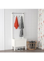 HEMNES Storage bench w towel rail/4 hooks