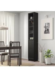 BILLY / OXBERG Bookcase w hght ext ut/pnl/glss drs