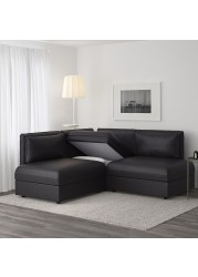 VALLENTUNA Modular crnr sofa 3-seat+2 sofa-bed