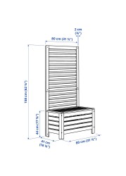 ÄPPLARÖ Bench with wall panel, outdoor