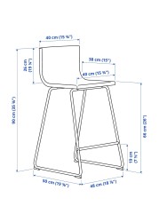 BERNHARD Bar stool with backrest