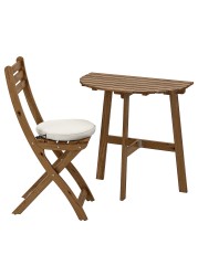 ASKHOLMEN Table for wall+1 fold chr, outdoor