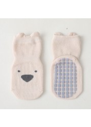 LAUDKA Spring Autumn Baby Girls Boys Cotton Socks Cartoon Rubber Anti-slip Socks Boys Sport Boat Socks Four Seasons