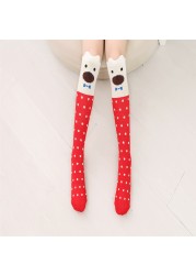 Fashion Kids Girls Knee High Socks New 3-12Years Children Cotton Straight Cat Ears Cartoon Long Tube Leg Warm Socks Child