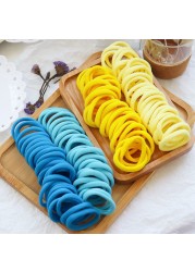 50pcs Girls Solid Color Big Rubber Band Ponytail Holder Gum Headwear Elastic Hair Bands Korean Girl Hair Accessories Ornaments