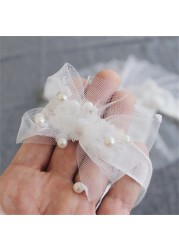 Newborn Baby Photography Clothes Fairy Lace Dress Pearl Beading Romper Skirt Headband 3pcs Sets Infant Girl Princess Outfis