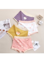 Girls Panties Kids Underwear Cotton Children Briefs Cherry Cartoon Short 4pcs/lot