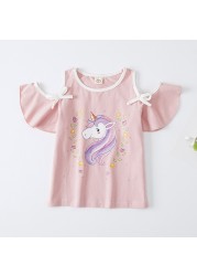 Kids Girl T-shirt Summer Baby Girls Cotton Tops Toddler T-shirt Children's Clothing Unicorn Clothes T-shirt Short Sleeve Clothes