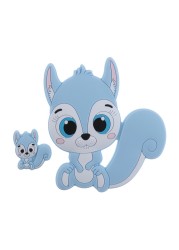 10pcs Silicone Squirrel Baby Teether Cartoon Rodent Necklace Bpa Free Nursing Small Animal Newborn Chew Teething Necklace Toys