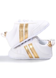 Soft Sole Leather Striped Boy Shoes Baby Girl Shoes Children Sport Running Shoes Newborn Baby First Walkers Toddler Kids Sneaker