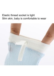 1 Pair Baby Protective Gloves Newborn Gloves Infant Supplies Cute Soft Adjustable Pure Color Breathable Cotton Gloves For Baby 0-24M