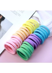 50pcs Set Colorful Girl Ornament Nylon Elastic Hair Bands Ponytail Hair Accessories Holder Rubber Bands Scrunchie Headband