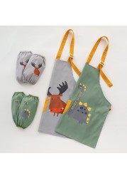 1 set 3-12 years baby girl boy waterproof adjustable painting apron with sleeves set baby kids toddler infant burp cloth