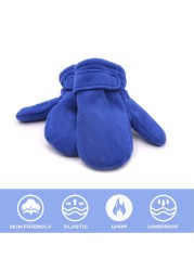 Baby Boy Winter Mittens Lined With Fleece Easy On Toddler Boy Girls Gloves Thick Warm Outdoor Hand Warmers