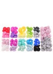 300pcs Silicone Flat Beads 12*6mm Chew Baby Teething Beads Lentil DIY Pacifier String Pearl Baby Toys Nurse Gift BPA Free
