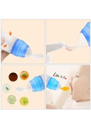 Silicone Soft Spoon Squeeze Feeding Bottle Newborn Spoon Infant Food Supplement Feeder Safe Baby Stuff Silicone Tableware Kids