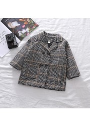 1-7 Years Children Woolen Coat Baby Turndown Collar Fashion Warm Jacket Girls Long Coat Spring Kids Girls Casual Outwear