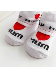 Spring Summer Baby Girls Boys Cotton Soft Socks for Newborn Baby Letter Printed Warm Infant 0-6 Months Clothes Accessories