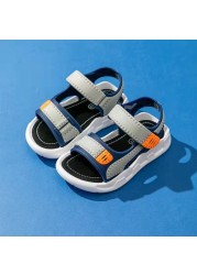 Children Summer Boys Sandals Leather Baby Shoes Kids Flat Baby Sports Beach Shoes Soft Non-slip Casual Baby Sandal