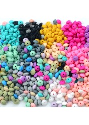 LOVKA 12mm 50pcs/lot Silicone Lentil Round Beads Teething Baby Teether Chew BPA Free DIY Chain Pacifier Food Grade Silicone