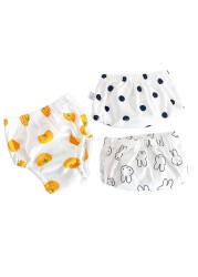 3pcs/lot Baby Training Pants 6 Layers Waterproof Reusable Cotton Infant Boy Pants Underwear Cloth Girls Diaper Diaper Panties