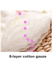 2Pcs 360 Degrees Rotating 8 Layer Cotton Infant Baby Bibs Cute Various Printed Waterproof Soft Comfortable Saliva Towel Baby Bib