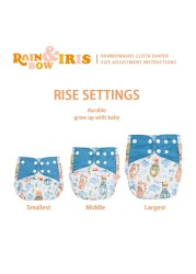 rainbow and iris 4pcs/set eco friendly cloth diaper for baby pocket diaper washable reusable fit 3-15kg