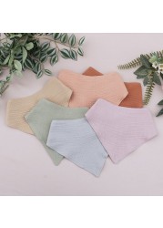 Baby Boy Cotton Bib Newborn Solid Color Triangle Scarf Feeding Saliva Towel Bandana Burp Cloths Boys Girls Shower Gifts