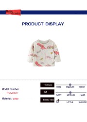 Jumping Meter Girls Cute Cartoon Dinosaur Rainbow T-shirts Autumn Casual Cotton Crew Neck For Long Sleeve Top Baby Clothes 2-7Y