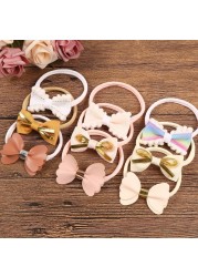 3pcs/lot Cute Bow Baby Headband for Girl Nylon Head Bands Turban Newborn Hair Bands for Kids Baby Hair Accessories