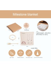 4pcs/set Newborn Flannel Baby Monthly Milestone Blanket Baby Monthly Growth Record Photography Props Creative Background Cloth
