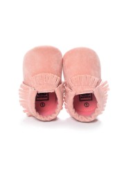 Newborn Baby Shoes Infant Boys Girl First Walker Suedo Cotton Sophie Sole Princess Fringe Toddler Baby Crib Casual Moccasins Shoes