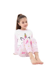 Girls Unicorn Pajamas Kids Sleepwear Dinosaur Pajamas Kids Rocket 1-8 Years New Set 2020