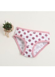 Girls Panties Kids Underwear Cotton Children's Briefs Wave Point Trellis Cartoon Short 4pcs/lot