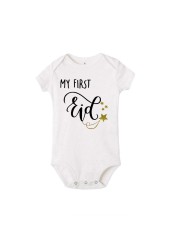 I Can't Keep Calm It's My First Christmas Kids Short Sleeve Bodysuit Caasual Letter Print 1st Birthday Girls Rompers Fast Shipping