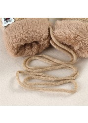 Boys Girls Knitted Gloves Full Finger Warm Rope Gloves Toddler Kids New Winter Set