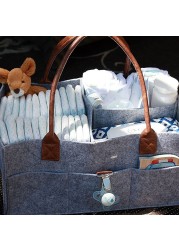 Baby Diaper Caddy Organizer Portable Holder Bag Baby Felt Storage Nursery Basket Foldable Maternity Nursery Organizer Bag