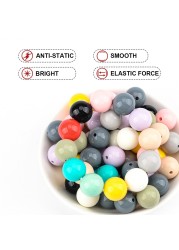 luvka 15mm 20pcs Liquid Silicone Beads Silicone Bright Silicone Beads Safer BPA Free Food Grade Teething DIY Anti-static