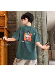 Children's clothing boys short-sleeved T-shirt summer new double-sided printing half-sleeved thin bottoming children's clothing