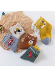 10pcs/lot Baby Boys Winter Socks Cartoon Animail Kids Spring Autumn Cotton Breathable Keep Warm Socks for Children Miaoyoutong