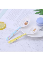 1pc Baby Spoon Straight Head Feeding Training Cutlery Flatware Tableware Infant Children Kids Safe Feeder Learning Supplies