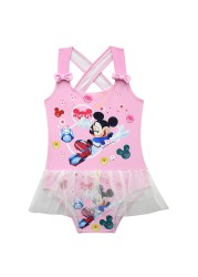 Summer Disney Unicorn Mickey Mouse Cosplay Children's Swimwear For Girls The Little Mermaid Bikini Beach Swimwear Holiday Outfit