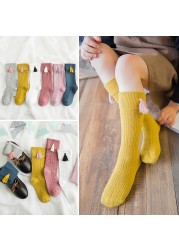 Pradka 2022 New Tassel Kids Socks Cotton Baby Toddler Knee High Socks Toddler Princess Girls Socks Children Clothing Accessories