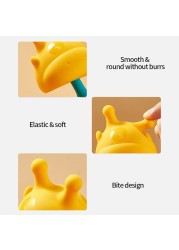 New Baby Mushroom Teether Silicone Infant Safety Molar Soother Gums Anti Eating Hand Teething Toys Shape Creative BPA Free