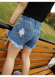 Dropshipping 2-7Y 2022 Baby Girl Summer Ripped Jeans Kids Denim Shorts For Kids Short Trousers