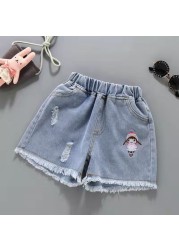 2022 New Fashion Summer Children's Shorts Floral Denim Shorts For Girls Short Jeans Princess Jeans Children Trousers