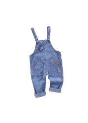 korean style summer children kids young girls denim overalls boys jeans cotton denim baby girl jumpsuit casual loose overalls