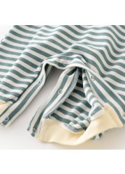 Baby Boys Long Sleeve Spring 2022 Clothes Newborn Baby Romper Striped Bodysuit 3-18 Months Baby Clothes