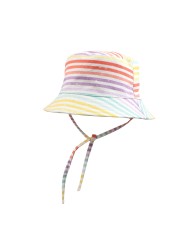 Spring Summer Children's Sunshade Bucket Cap Colorful Big Brimmed Baby Cotton Casual Hat