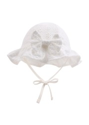 New Lace Bowknot Hat Spring Summer Outdoor Hat Baby Sun Hat Kids Sun Caps Baby Sun Cap